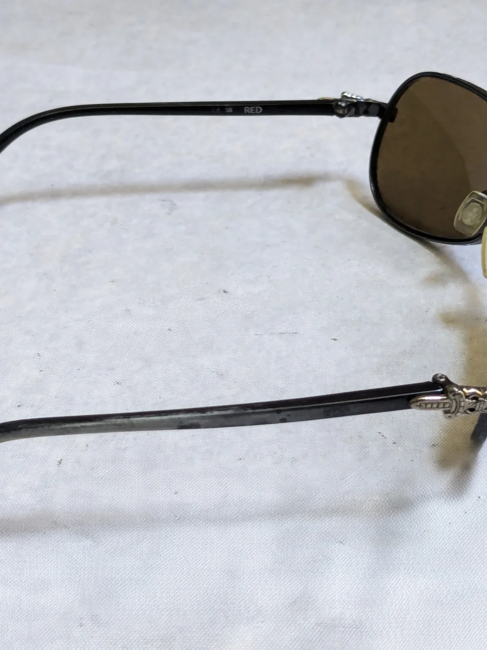 Chrome Hearts Aviator Sunglasses with Brown Lenses 'Red' Black Frames